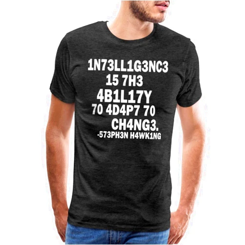 Spreadshirt Stephen Hawking Leetspeak Men's Premium T-Shirt