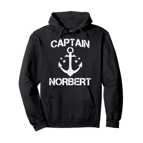 Custom Yacht Sailor Christmas Hat Skipper For Men CAPTAIN NORBERT Funny Birthday Personalized Name Boat Gift Pullover Hoodie