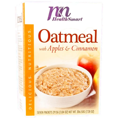 Nashua Nutrition HealthSmart High Protein Apples and Cinnamon Oatmeal, 15g Protein, Low Calorie, Low Carb, Low Fat, Instant Diet Oatmeal Mix, KETO Friendly, Ideal Protein Compatible, 7 Count Box