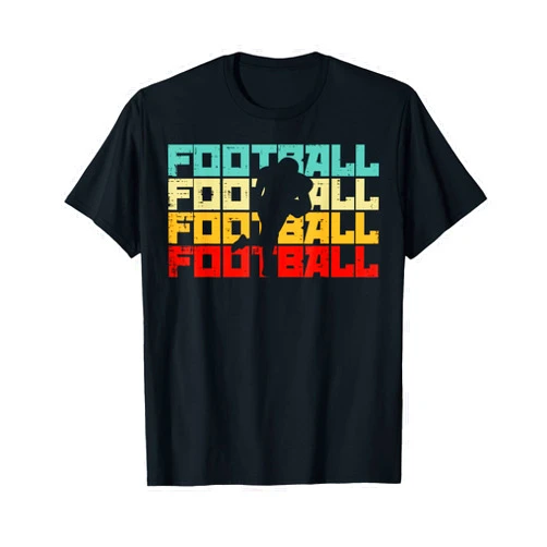 American Football Shirts Boys Men Women Gifts American Football Player Silhouette Retro Men Women Kids T-Shirt