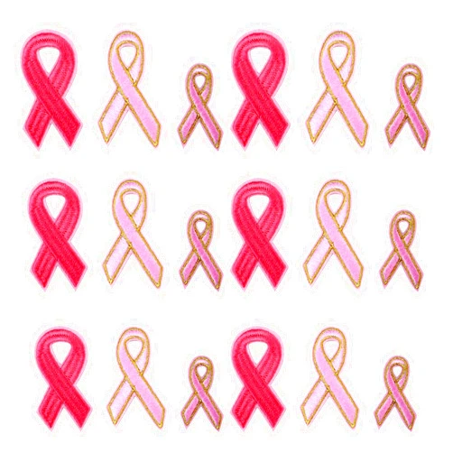 ARTIBETTER 30pcs Pink Ribbon Breast Cancer Awareness Iron On Embroidered Patches Appliques Machine Embroidery Needlecraft Sewing Projects