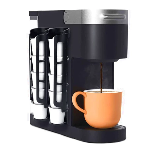 SUNGRACE K-Cup Coffee Pod Holder for Keurig, Side Mount Storage Organizer, Perfect for Small Counters (Black, 2 Pack for 10 K-Cups)