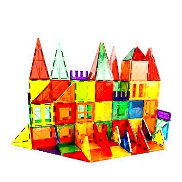 Wonder Wiggles 100PCS Magnetic Building Blocks - 3D Colorful Stronger Magnet Tiles Set for Kids - 100Pcs Compatible Magnet Toys Gifts for Kids Toddlers - STEM Toys for 3+ Year Old Boys & Girls