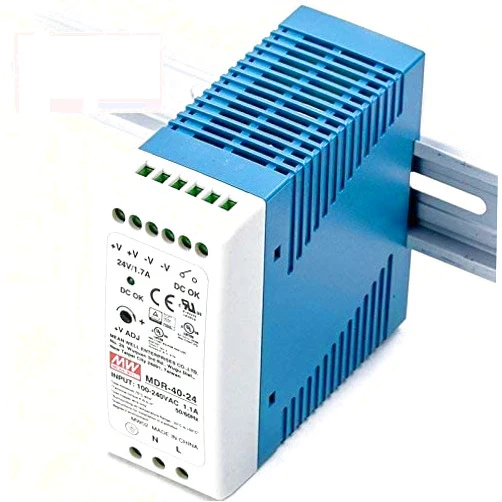 MeanWell Mean Well MDR-40-24 DIN Rail Power Supply 40W 24V 1.7A Constant Current Low No-Load Loss