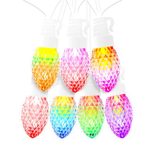 Eva's Light C9 LED Christmas Lights Outdoor, 23ft RGB Color Changing Christmas Lights C9, 20 LED Bulbs Multicolor Connectable C9 Christmas String Lights Waterproof for Garden Party Yard Patio