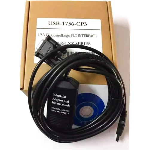 SHENYANG USB Programming Cable USB-1756-CP3 for Allen Bradley PLC ControlLogix Series Download Cable, 6 FT, Black