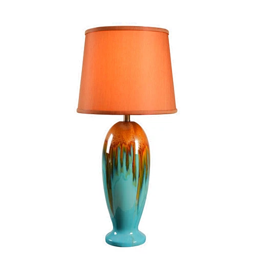 Kenroy Home 32366TEAL Tucson End Table Lamp, Teal Ceramic Glaze Large