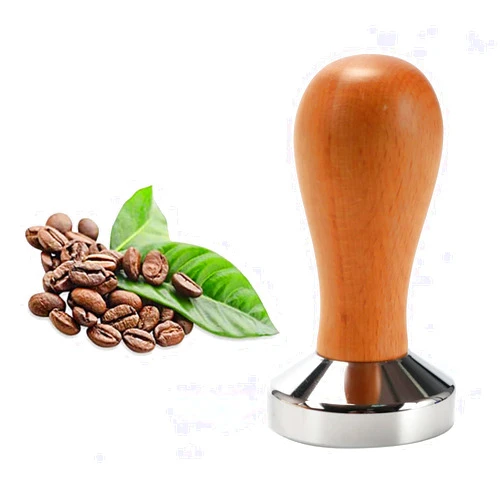 SUEIANNMN Coffee Tamper Espresso Press Flat Base Coffee Tamper, Wood Handle Barista Tamper for Coffee Grounds Barista Espresso Machines Accessory (51mm)