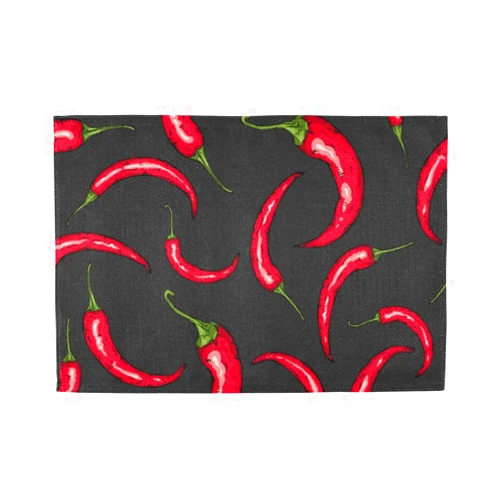 Doterii 4 Pcs Placemats Red Hot Chili Pepper Place Mat Set Decor Table Mats with Double Side Printed