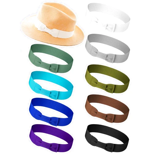 Tigeen 9 Pcs Bow Tie Stretchable Hat Band Hat Ribbon Women's Costume Headwear Panama Hatband for Cowboy Men Women