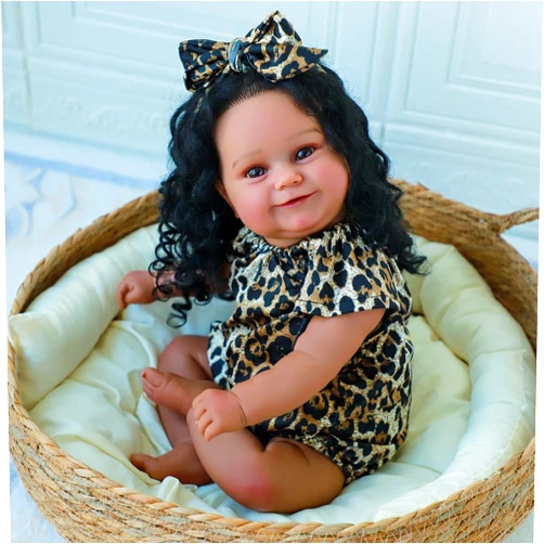 COSYOVE Reborn Baby Dolls Black Girl Maddie - 22 Inch Lifelike African American Newborn Doll with Soft Cloth Body & Vinyl Limbs Set for Ages 3+