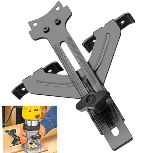 KitchenKipper DNP618 Router Edge Guide for DEWALT DCW600B 20V Max XR Cordless Router, DWP611 Compact Router, PORTER-CABLE 450 and 451, Router DCW600B, DW6913 - Quickly Attaches to Fixed Base Compact Router