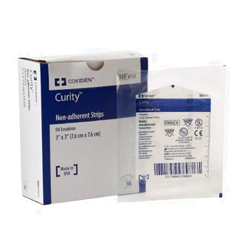Kendall Sterile Curity Oil Emulsion Non-Adhering Dressing Gauze 3 X 3