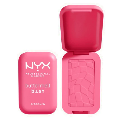 NYX PROFESSIONAL MAKEUP Buttermelt Powder Blush, Fade and Transfer-Resistant Blush, Up to 12HR Make Up Wear, Vegan Formula - For The Butta