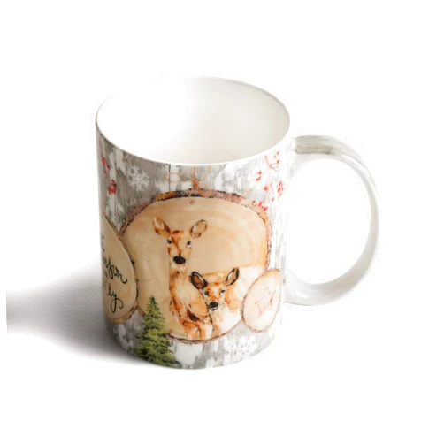 Maison d' Hermine Coffee Mug with Handles Fine Bone China Mug Pack of One for Hot Beverages -Coffee Cappuccino Home Office Perfect Gifts for Mothers Day Men & Women (Mountain Life - Winteralp, 12 Oz)
