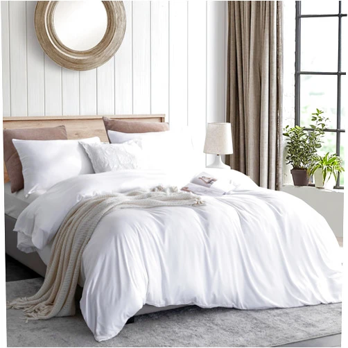 KAKABELL White Duvet Cover Set Queen Size Soft 100% Egyptian Cotton 3 Pieces Set, 1 Duvet Cover 90x90 Inches with Zipper Closure and 8 Corner Ties, 2 Pillow Shams,No Comforter
