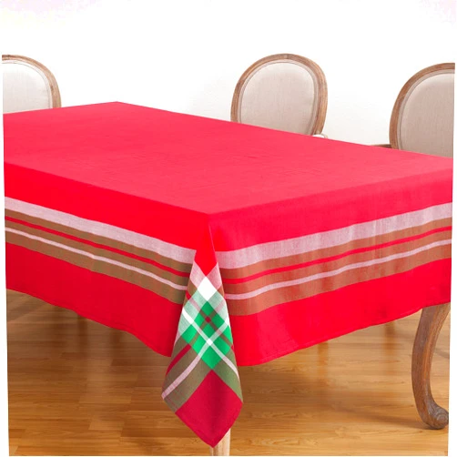 Fennco Styles Holiday Tartan Design Cotton Tablecloth - 70
