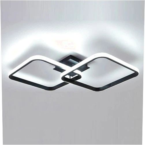 YESTARRY Metal Led Ceiling Light,Cool White Light 6500K,42W Square Fixtures for Bedroom Dining Room Kitchen Living Cloakroom Balcony Office, GDD-DDSFBK-C