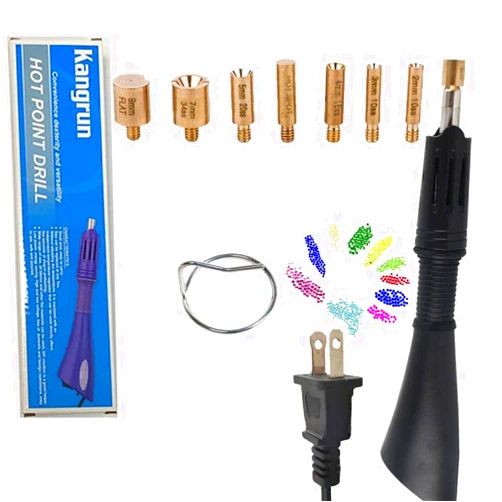 YYW Hotfix Applicator DIY Rhinestone Set Hot Fix Applicator Setter Hot Fixed Wand Crystal Gem Tool Kit for Clothes Fabric Shoes Jewelry Art (Black/us)