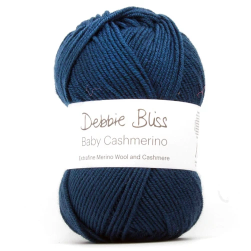 Debbie Bliss Baby Cashmerino Yarn 1.76oz (50g), 137 Yards (125m) - Airforce Blue Sport Weight for Crochet or Knitting - Mashine Washable Wool, Acrylic, Cashmere Blend - Lightweight, Soft for Baby