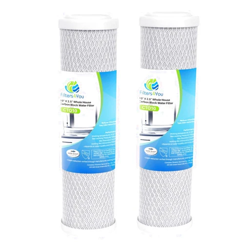 CFS – 2 Pack Carbon Block Water Filter Cartridges Compatible with Flow-Pur 8, WCBCS-975-RV Models – Removes Bad Taste & Odor – Whole House Replacement Filter Cartridge – 5 Micron