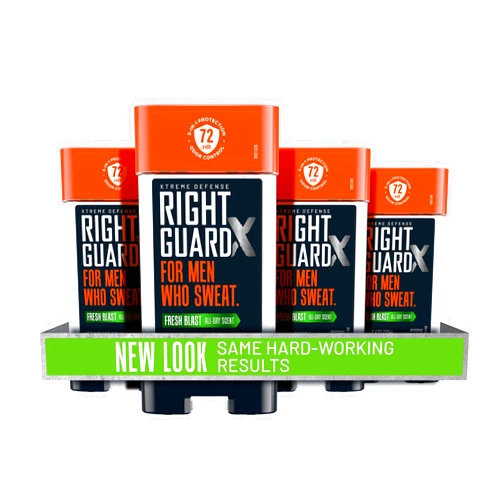 Right Guard Xtreme Defense Antiperspirant & Deodorant Gel, 5-in-1 Protection For Men, Blocks Sweat 2X Longer, 72-Hour Odor Control, Fresh Blast Scent, 4 oz. (4 count)(Packaging May Vary)
