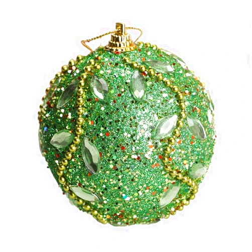 Konxxtt Christmas Rhinestone Glitter Baubles Balls Xmas Tree Ornament Decoration Create A Festive Atmosphere Party Supplies(Green,A)