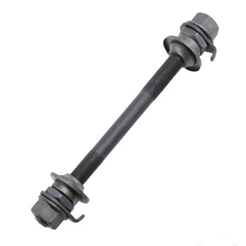 Meuey Lyot Bike Axle 140mm Bicycle Multiple Speed Front Hub Axle 3/8 Inch Black 26TPI Hub Conical Lock Nut Washer Kit -1pcs