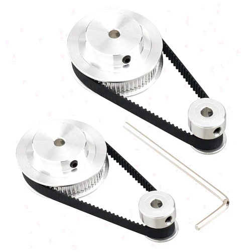 3Dman 2GT Synchronous Wheel 20&60 Teeth 5mm Bore Aluminum Timing Pulley with 2pcs Length 200mm for Width 6mm Belt 3D Printers