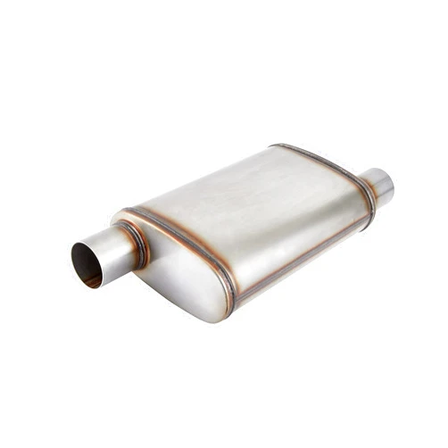 Floshine Universal Stainless Muffler Straight-Through Performance Muffler Exhaust FH1235 (offset in | offset out, 3