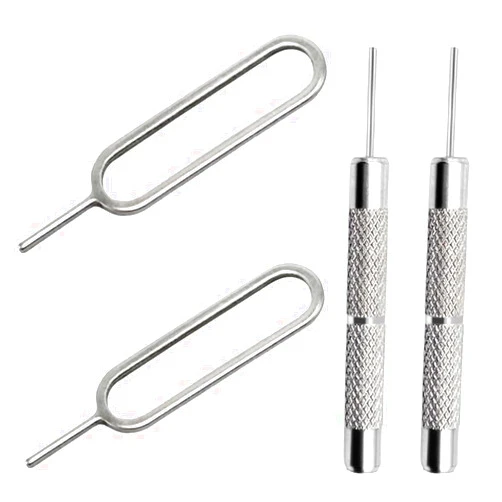 AYWFEY 4 Pcs SIM Card Removal Openning Tool Tray Eject Pins Needle Opener Ejector Compatible with All iPhone Apple iPad HTC Samsung Galaxy Cell Phone Smartphone Watchchain Link Remover