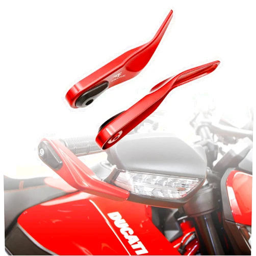 NBVLKH Motorcycle Handguards Billet Hand Guard Protectors with Slider for the 2015-up Ducati Multistrada 1260/1200 / 950 and Hypermotard 950, red black
