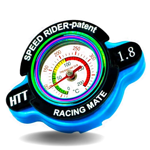 Generic WhaleFlame High-Pressure Radiator Cap with Temperature Gauge 1.8 Bar(25.6psi), Real-Time Temp Monitoring Prevent Motorcycle/ATV Leaks, Compatible with Yamaha, Honda, Suzuki, Kawasaki (J3-Royal Blue)