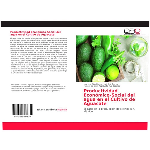 José Luis Ríos Flores,José Ruiz Torres,Manuel De Jesús Azpilcueta Ruiz Esparza Productividad Económico-Social del agua en el Cultivo de Aguacate: El caso de la producción de Michoacán, México (Spanish Edition)