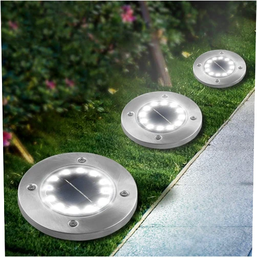 HEIVMIR Solar Light Led8 Buried Garden New Solar Garden Inserted Into Ground Waterproof Outdoor Garden (White, 12)