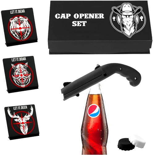 YelloWay Funny Beer Bottle Opener Gun Shooter Launcher - Beer Bottle Cap Gun Unique Gifts for Men, Cool Birthday Gift Ideas For Dads, Guys, Boyfriend, Husband