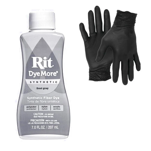 Artisx Dye – Rit Synthetic Liquid Fabric Dye for Crafting, Clothing, and Décor – 7 oz. Bottle – with Artisx Nitrile Gloves Included (Frost Gray)