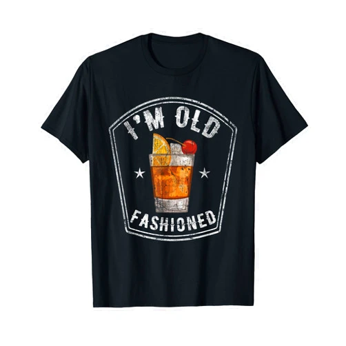 Vintage Whisky Brandy Cocktail Apparel T Shirt Vintage I'm Old Fashioned Whiskey Funny T Shirt T-Shirt