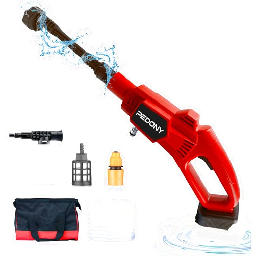 PEDONY Cordless Power Washer for Milwaukee 18V Battery - PEDONY 900 PSI Portable Pressure Cleaner with 6-in-1 Nozzle Soap Container for Car Floor Fence Wall Cleaning (Battery Not Included)