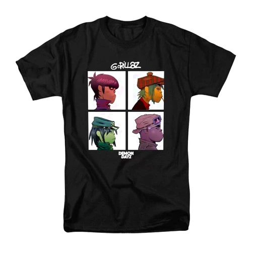 Gorillaz Shirt Mens Demon Days Band Logo T Shirt Short Sleeve Medium Black
