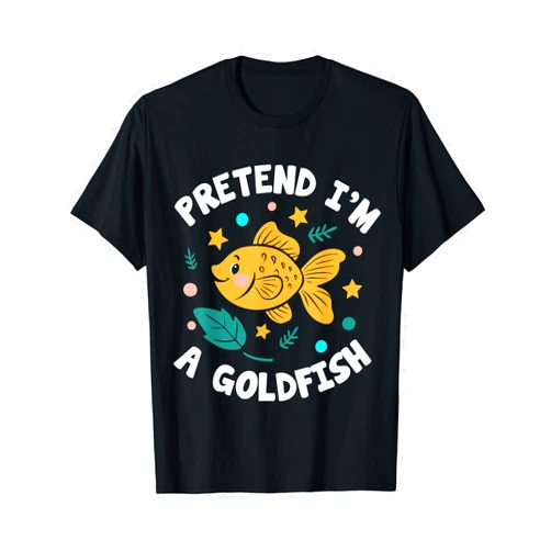 Pretend I'm A Goldfish Halloween Party Pretend I'm A Goldfish Funny Lazy Halloween Matching Costume T-Shirt