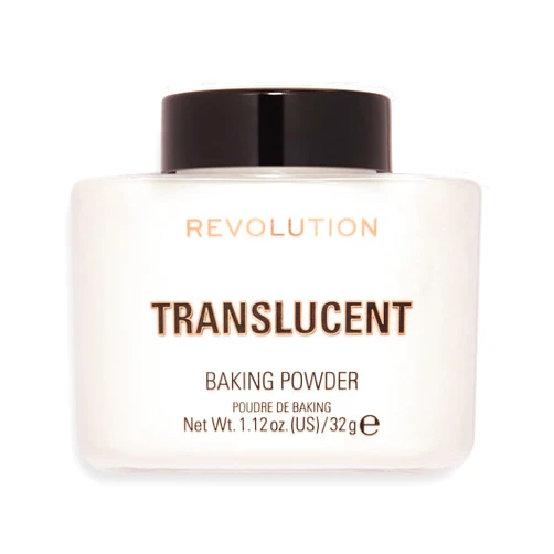 Makeup Revolution Revolution Beauty, Loose Baking Powder, Makeup Setting Powder, Long Lasting Coverage, Mattifies & Reduces Shine, Translucent, 1.13 Oz