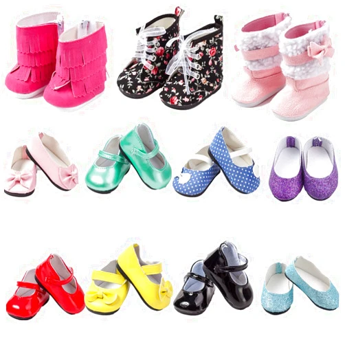 TOYYSB 6 Pairs of Doll Shoes Include Boots Leather Shoes Fits 18 Inch American Girl Doll