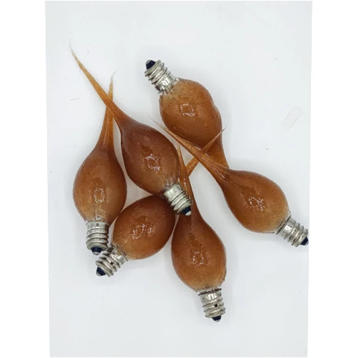 SEEPER On The Bright Side Primitive Silicone Dipped 5 Watt Light Bulb - Pack of 6 - Rustic Brown Color