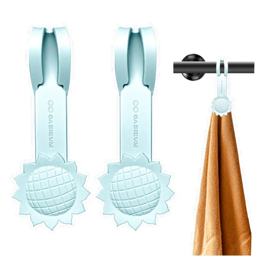 OASIEUM Magnetic Towel Clips 2Pack – Premium Multi-Scene Use Towel Hooks for Bathrooms, Kitchens, Showers & More – Keep Towels, Socks, Gloves, Aprons, and Small Tools Organized (Blue)