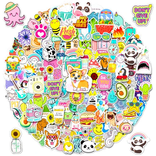 STKJoviale Cute Stickers Bulk 200Pcs Vsco Stickers for Hydroflasks Waterproof Sticker for Kids Cute Decals for Hydro Flask Water Bottles Scrapbook Decals Packs for Teens Girls Kids