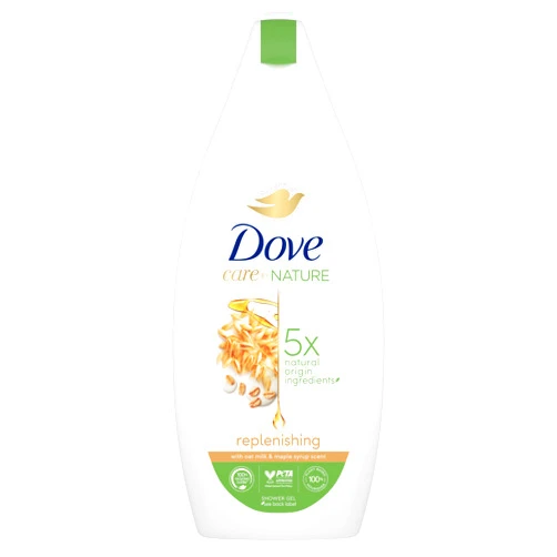 Unilever Dove Care By Nature Replenishing Shower Gel with Oak Milk & Maple Syrup, Body Wash Plant-based Moisturizers to deliver Softer Skin 400ml (13.52 fl oz)