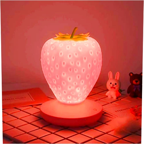 Smasea Strawberry Lamp Nursery LED Cute Kids Night Light,Children's Bedside Color Changing Lamp, 3 Modes Touch,Baby Nursery Decorations Gifts for Children,Sweet Gift for Birthday Home Décor