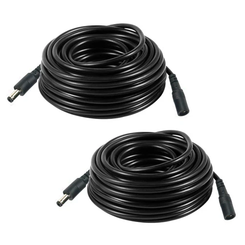 Tugermoola 2PCS 16FT(5m) 12V DC Power Extension Cord 5.5mm x 2.1mm for Security Camera CCTV, Router, LED Strip Extension Cable DC 12V Power Supply Plug Adapter OLA013