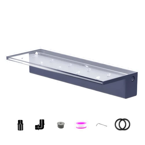 LONGRUNNEW Pool Fountain, LONGRUNNEW Transparent Acrylic Pool Waterfall Spillway with Pipe Connector Kits for Indoor/Outdoor Decorative, 23.6 Inches Pool Water Feature for Garden Patio, Backyard Koi Pond Decor